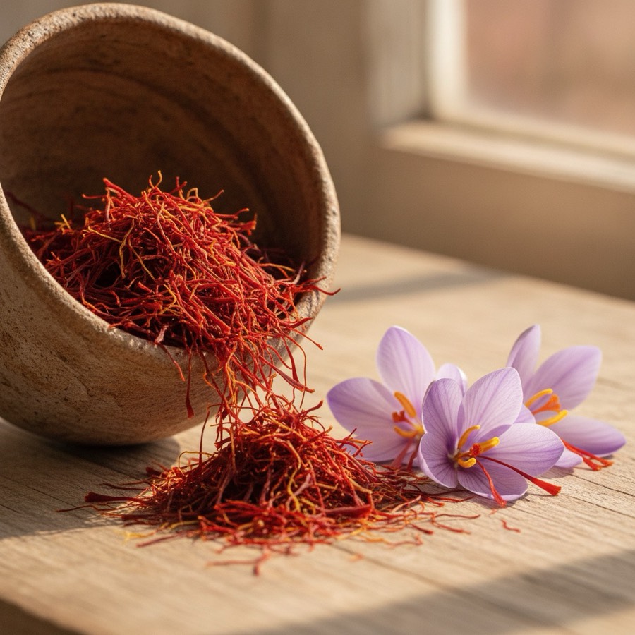 Pistils de safran et fleurs de crocus, l'actif principal des gummies Be Cool de Mama Green