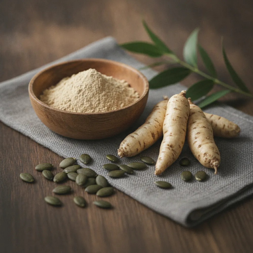Composition d'Elvra : maca, zinc et plantes pour la vitalité masculine